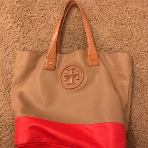 Tory Burch color block tote bag